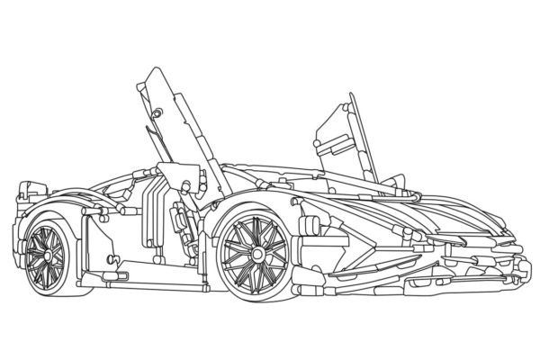 Disegno Di Lego Lamborghini Da Colorare Da Colorare Scarica Stampa O