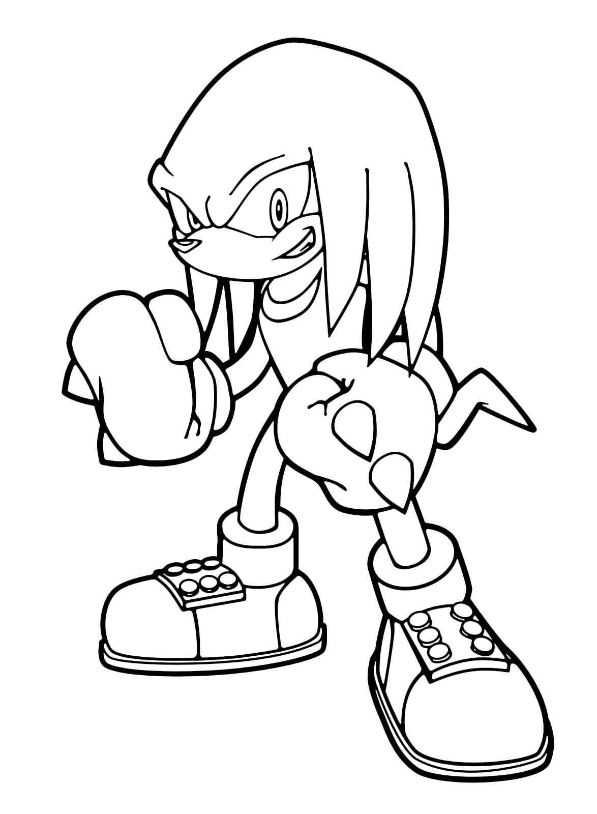 Knuckles L Echidna Sorridente Da Colorare Scarica Stampa O Colora