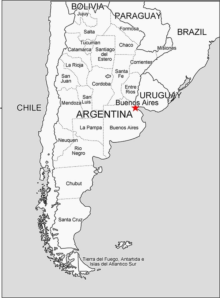 Mappa Dell Argentina Da Colorare Scarica Stampa O Colora Subito Online