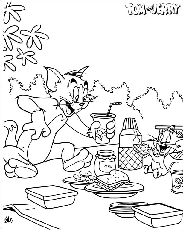 Tom E Jerry Al Picnic Da Colorare Scarica Stampa O Colora Subito Online