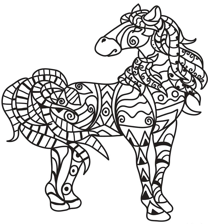 Zentangle Di Cavallo Da Colorare Scarica Stampa O Colora Subito Online