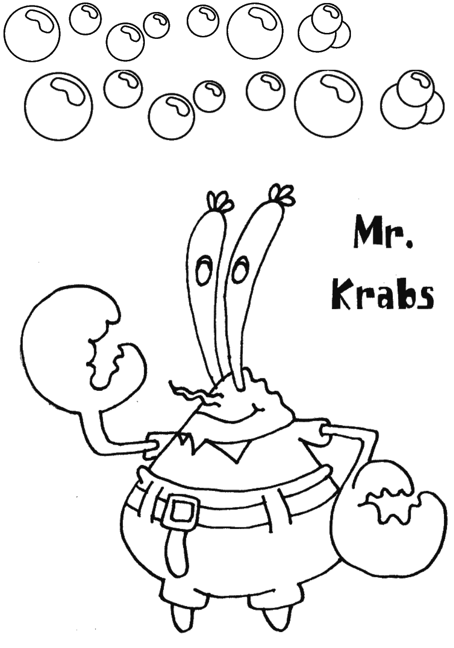 Mr. Krab (Signor Krabs) da colorare
