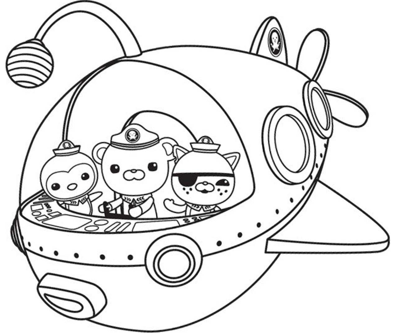 Peso, Captain, Kwazii In Octonauts Ship da colorare