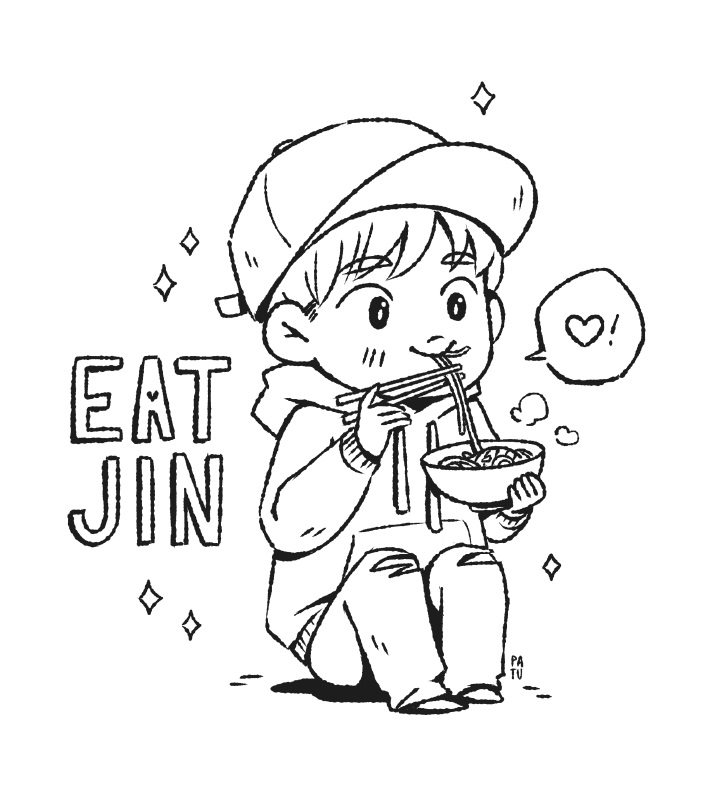 Chibi Jin Eating Noodle da colorare