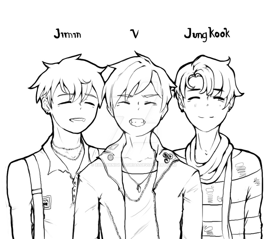 Jimin, V and Jungkook da colorare