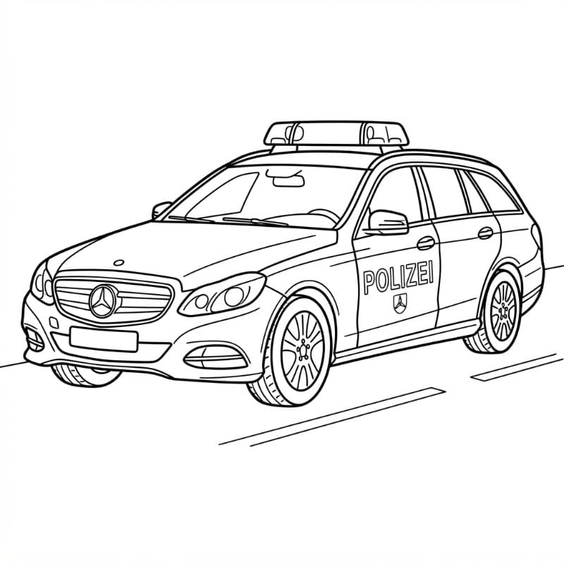 Auto polizia Mercedes da colorare