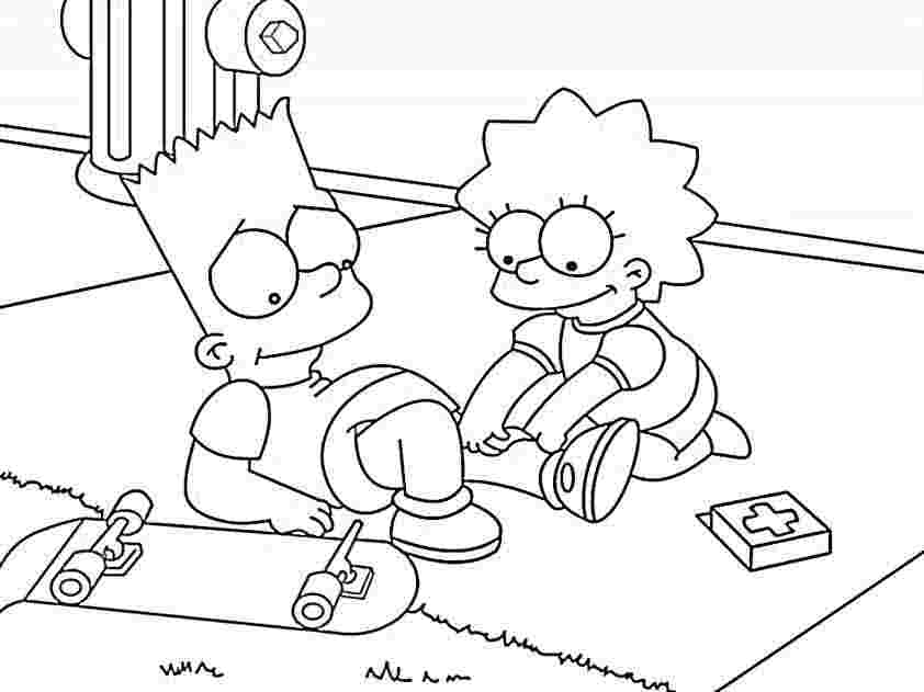 Bart and Lisa Simpson da colorare
