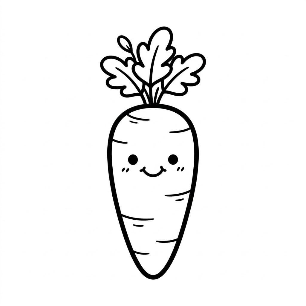Carota sorridente immagine da colorare