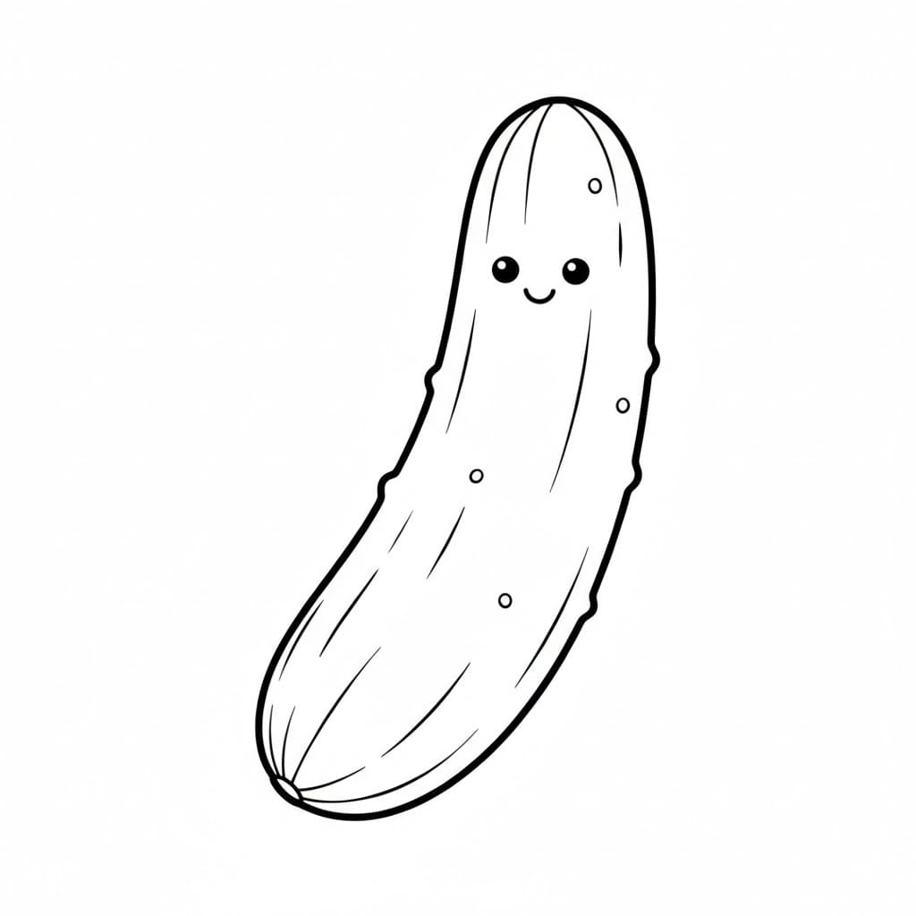Cetriolo semplice immagine da colorare