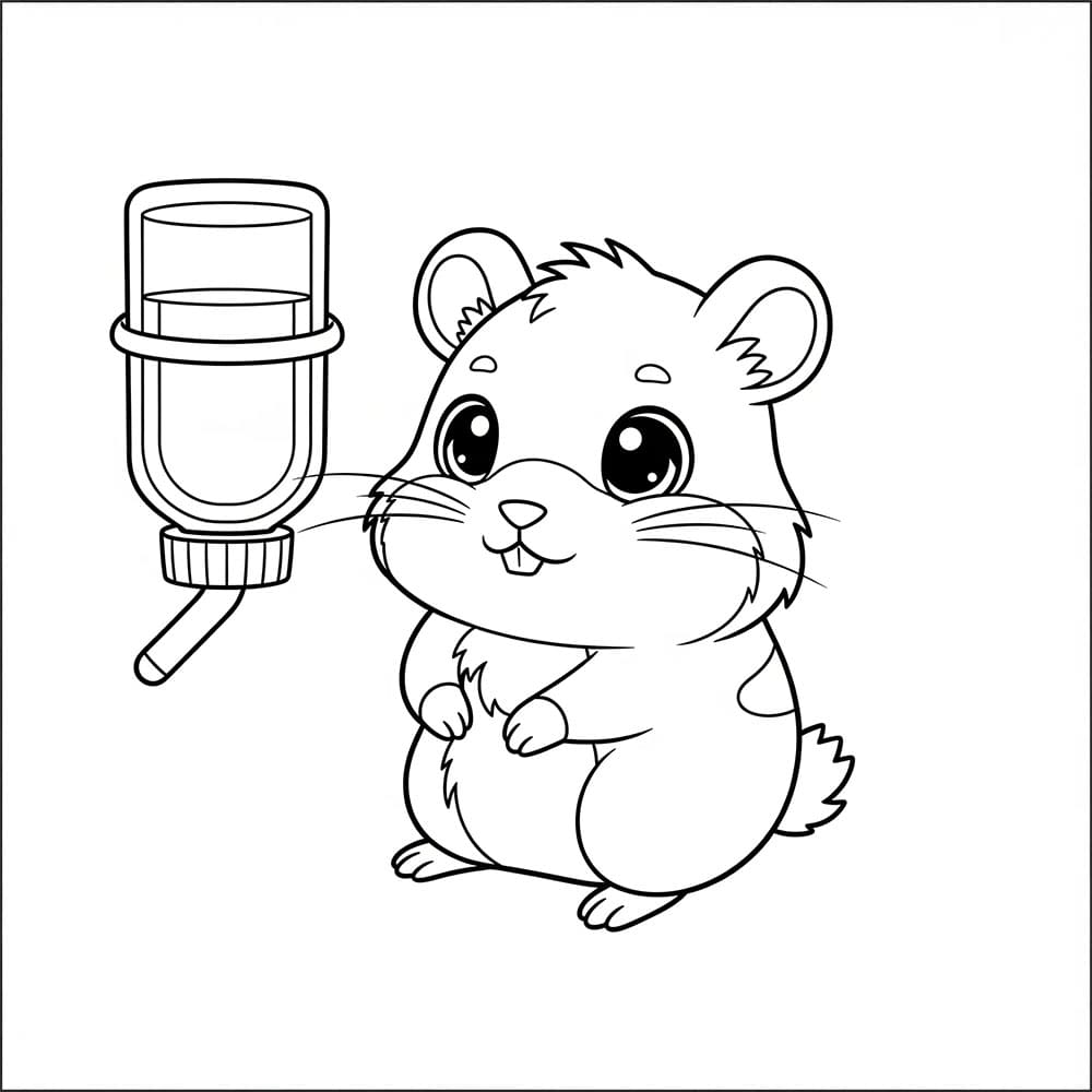 Criceto carino immagine da colorare
