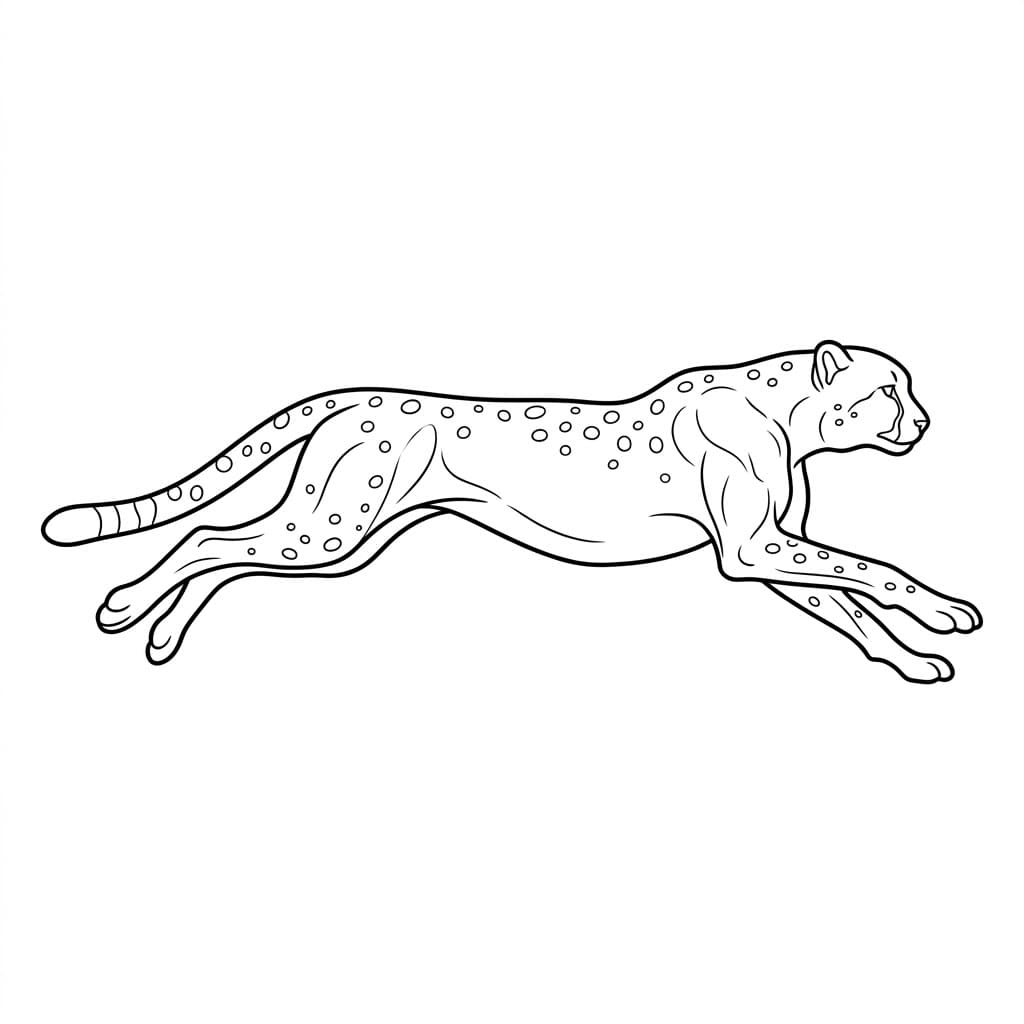 Ghepardo in corsa da colorare