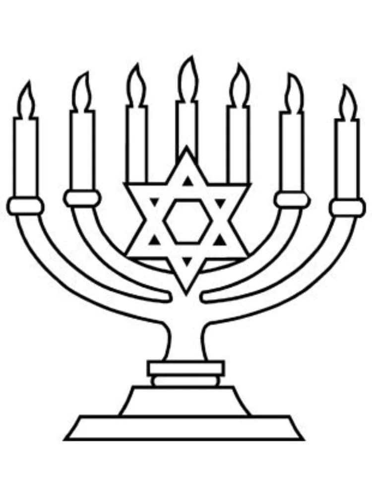 Hanukkah Menorah immagine da colorare
