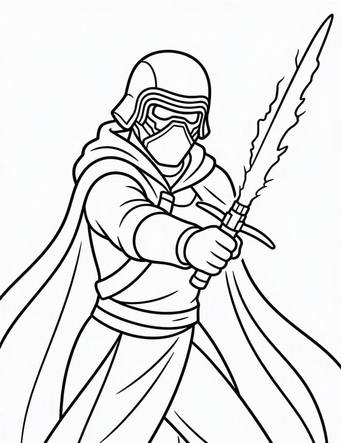 Kylo Ren in Star Wars gratis da colorare