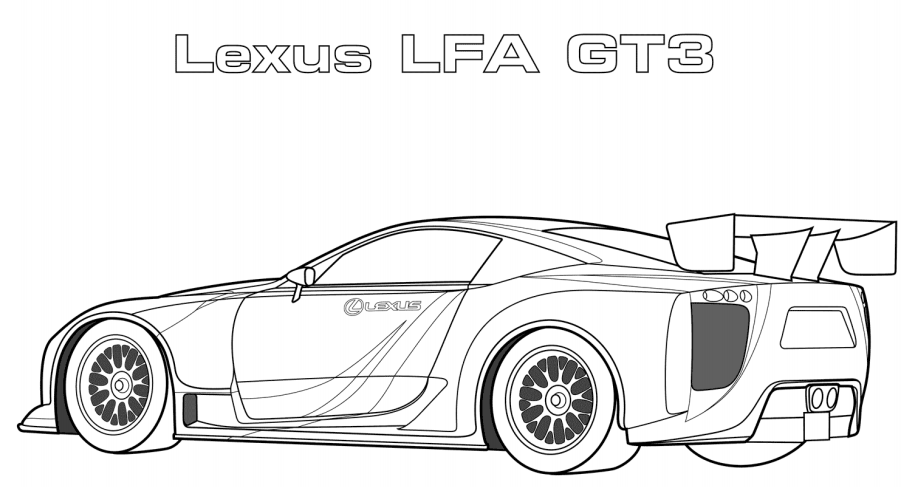 Lexus LFA GT3 da colorare