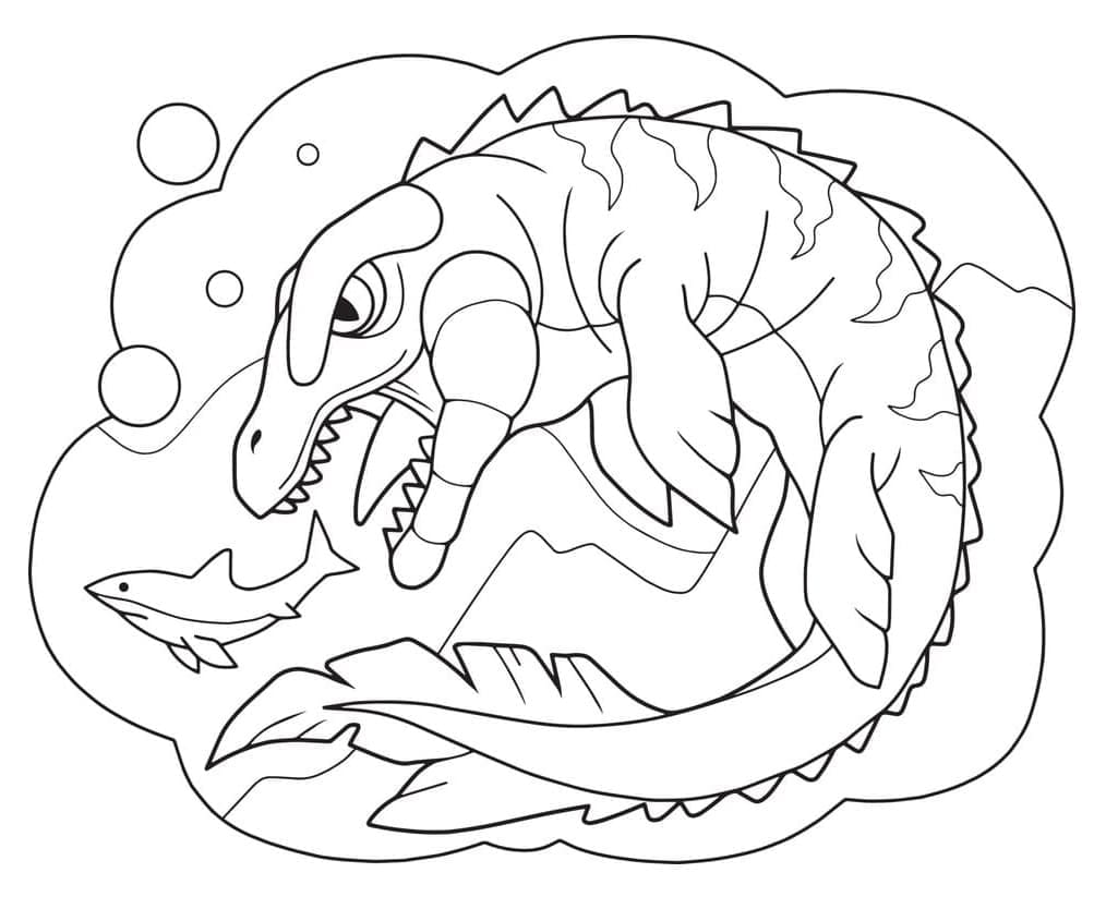 Mosasauro gratuito Immagine da colorare