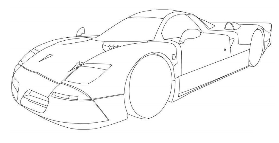 Nissan R390 da colorare