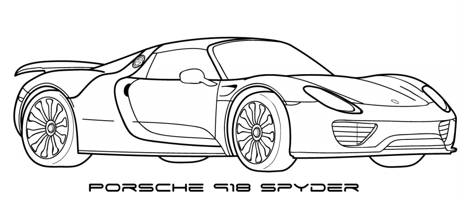 Porsche 918 Spyder da colorare
