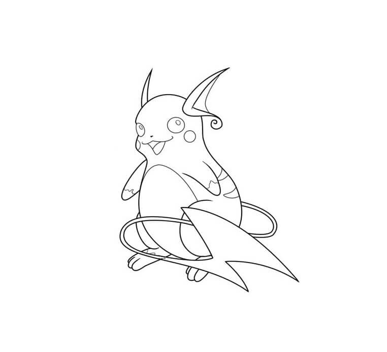 Raichu Pokemon Immagine da colorare