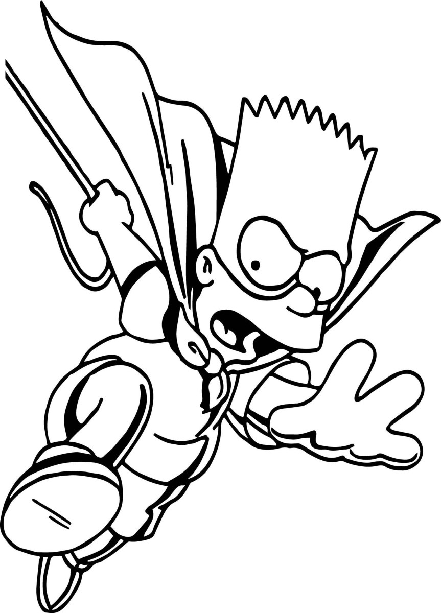 Running Bart Simpson da colorare