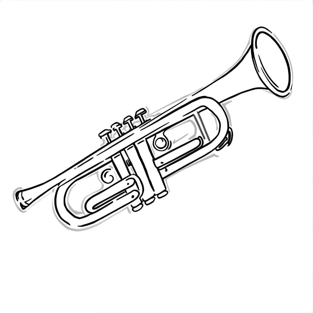 Tromba semplice gratis da colorare