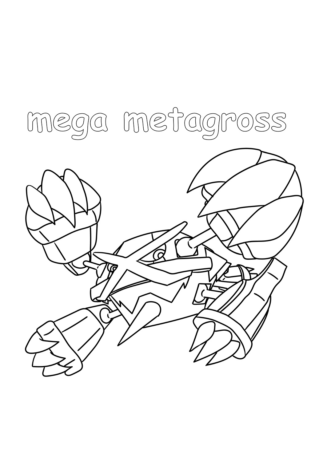 Mega Metagross Pokemon Da Colorare Scarica Stampa O Colora Subito Online 