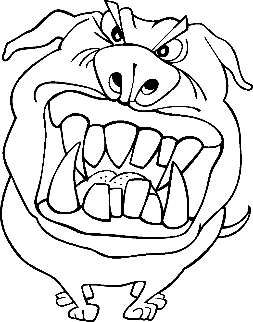 Scary Dog Face da colorare. Scarica, stampa o colora subito online!