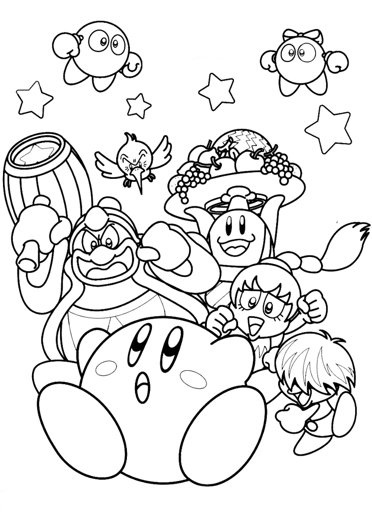 Kirby And Friends Da Colorare Scarica Stampa O Colora Subito Online