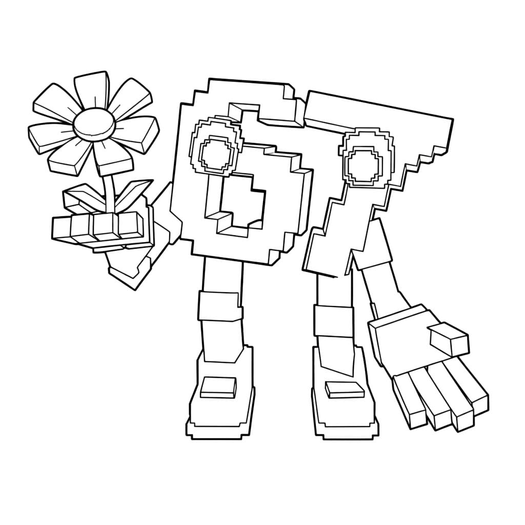 67 Brainrot con un fiore da colorare