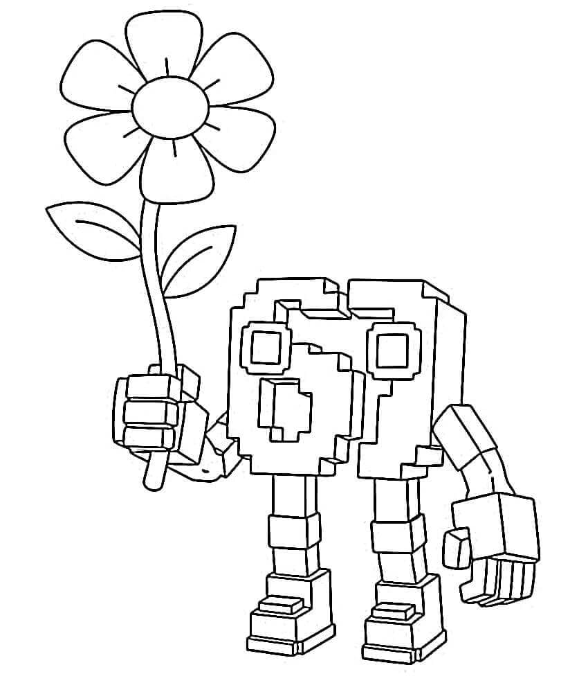 67 Brainrot e fiore da colorare