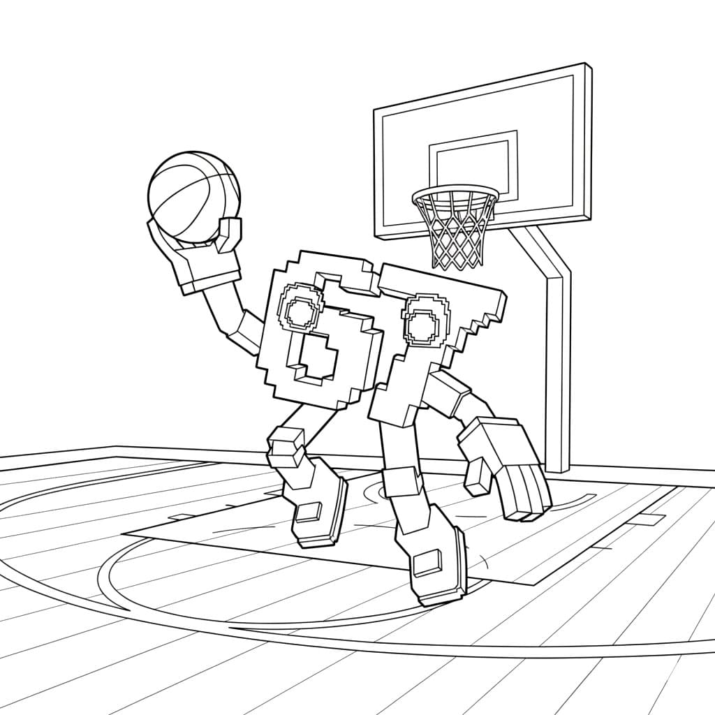 67 Brainrot gioca a basket da colorare