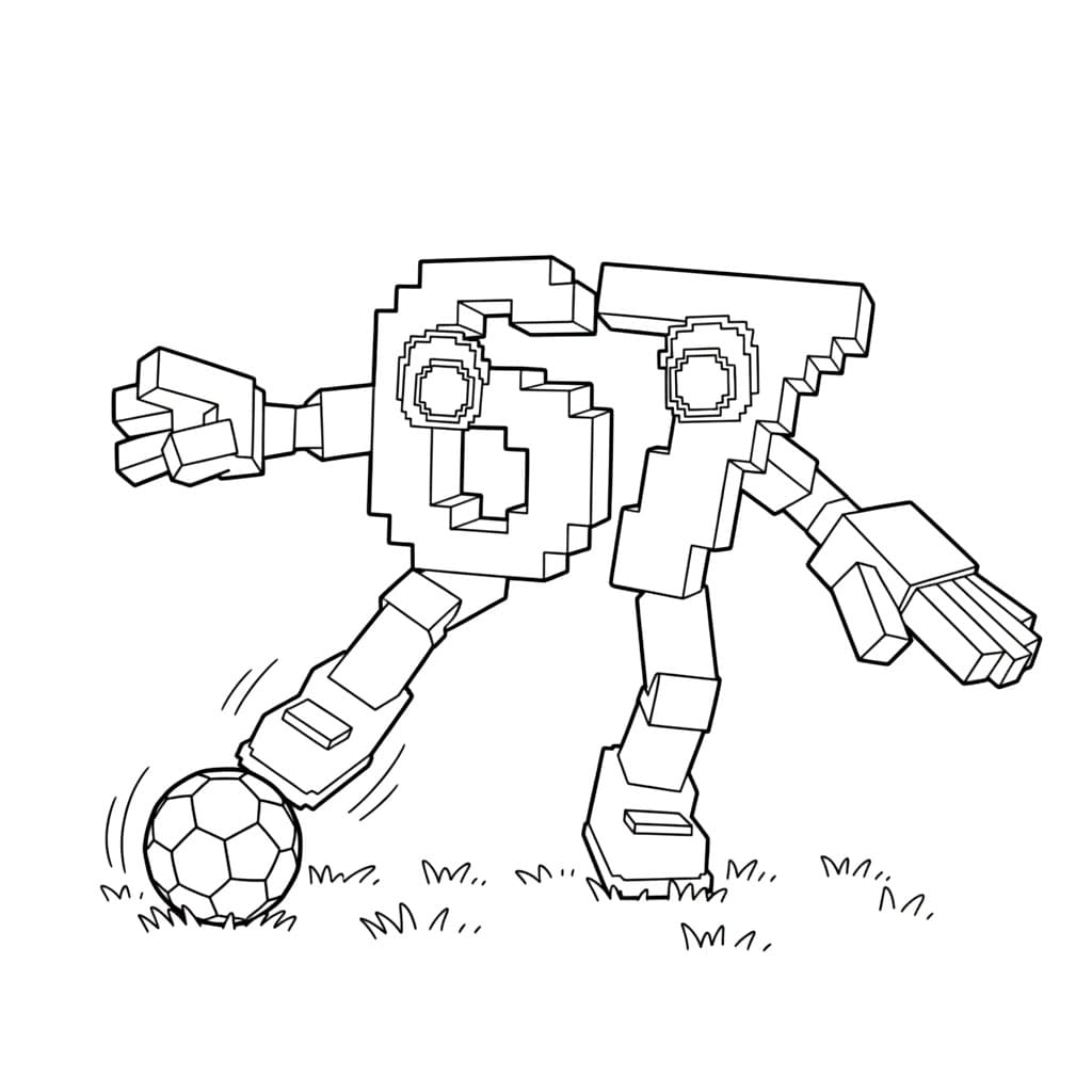 67 Brainrot gioca a calcio da colorare
