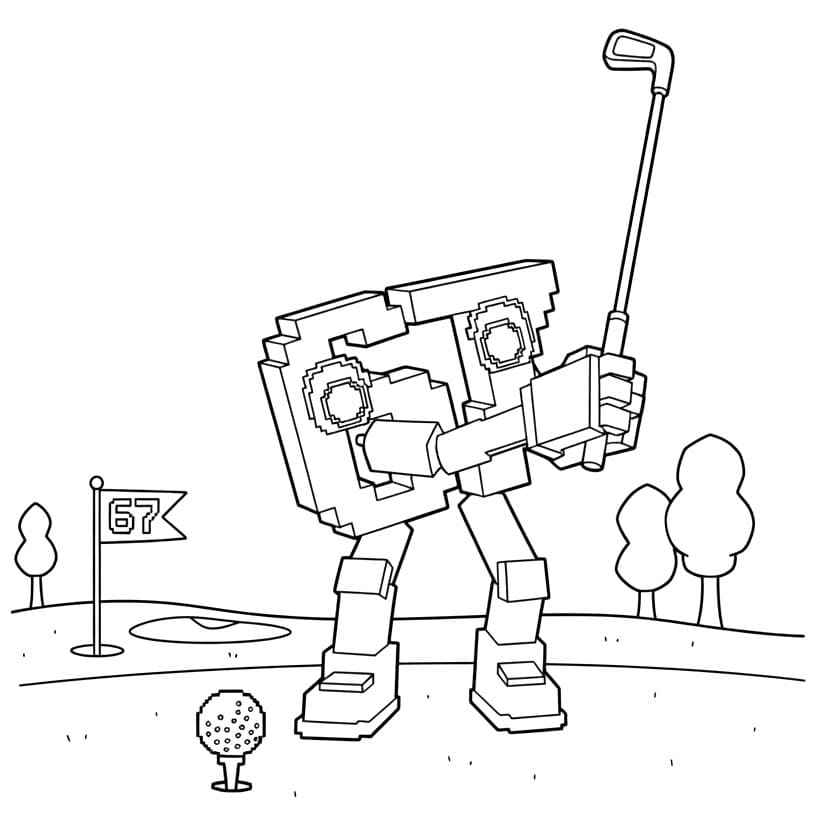 67 Brainrot gioca a golf da colorare