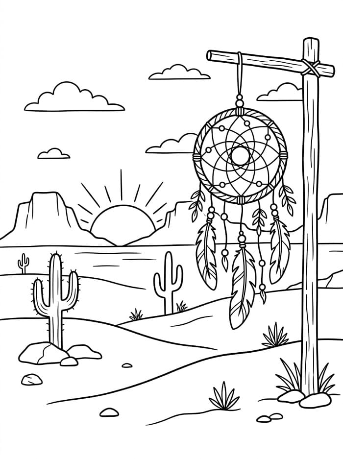 Acchiappasogni del deserto da colorare