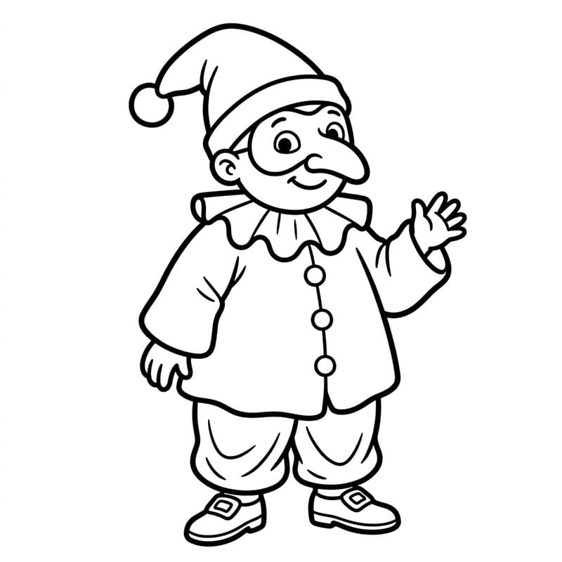 Adatto alla Pulcinella da colorare