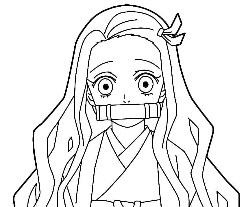 Adorabile Nezuko Kamado da colorare