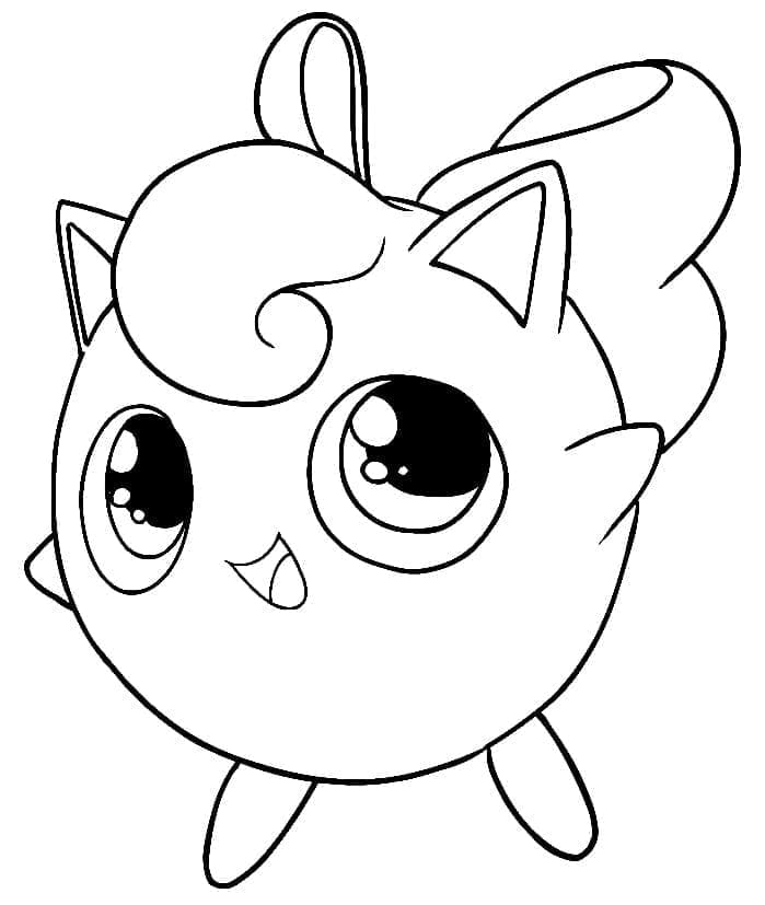 Adorabile Pokémon Jigglypuff da colorare