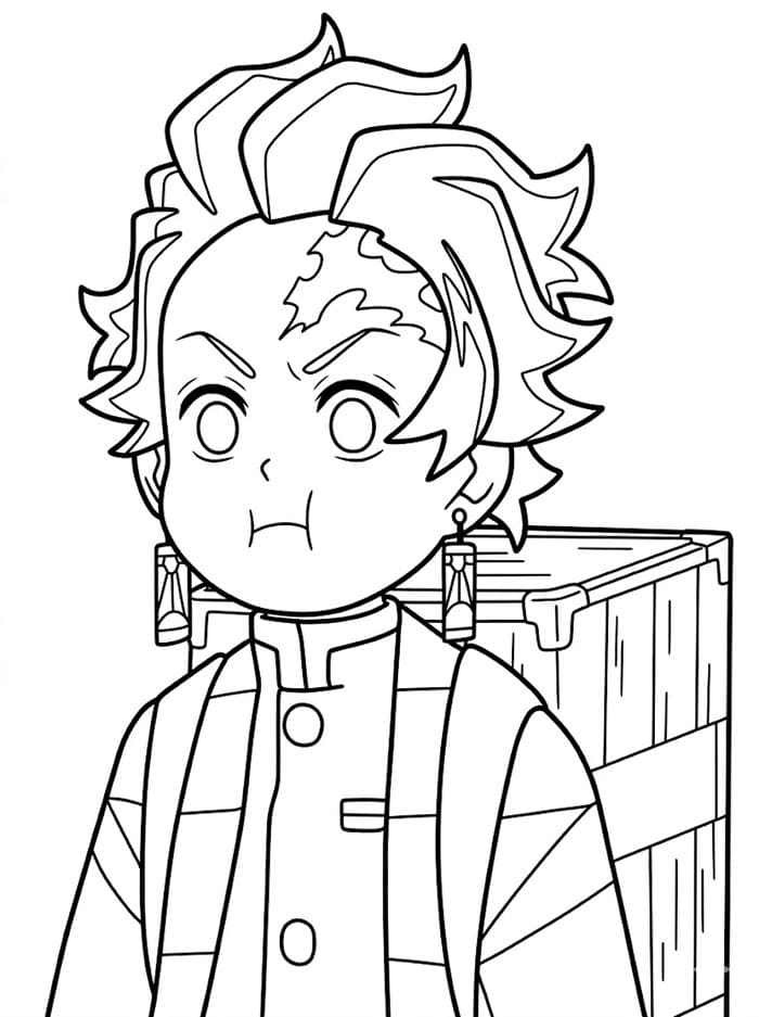 Adorabile Tanjiro da colorare