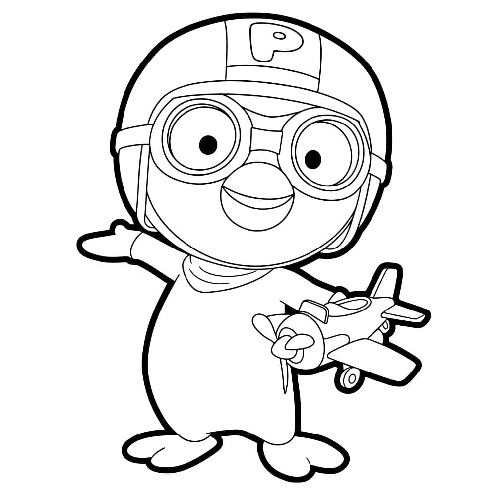 Aereo di attesa di Pororo da colorare