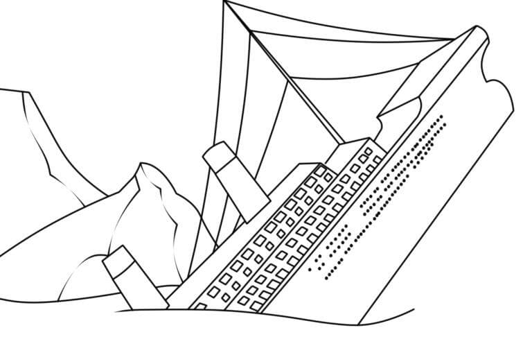 Affondamento del Titanic da colorare