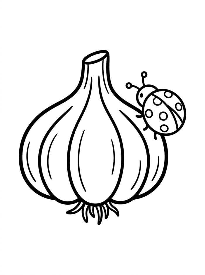 Aglio e Coccinella da colorare