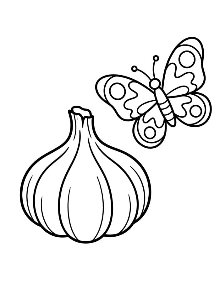 Aglio e Farfalla da colorare