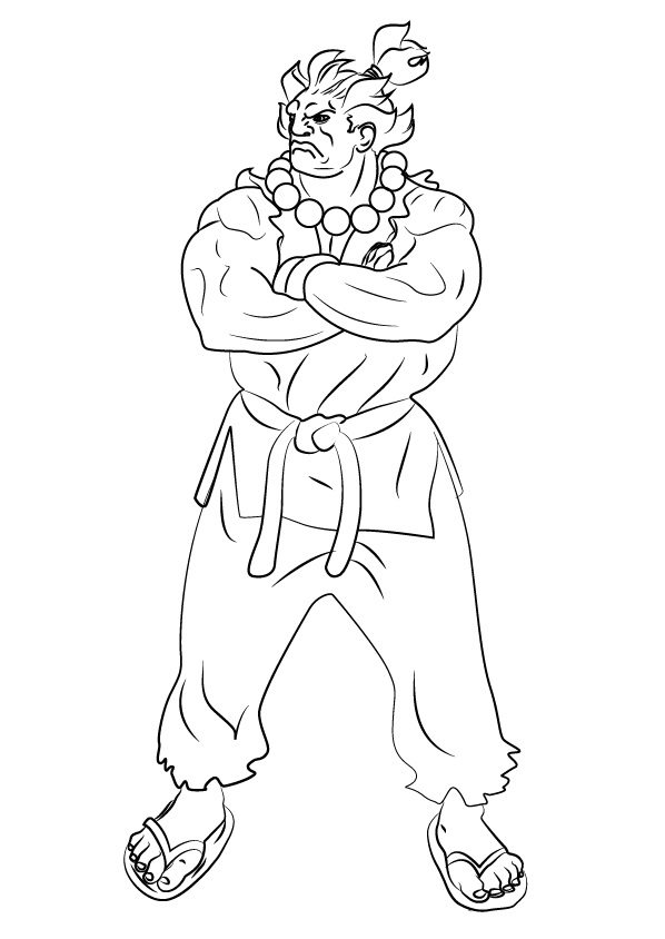 Akuma di Street Fighter da colorare