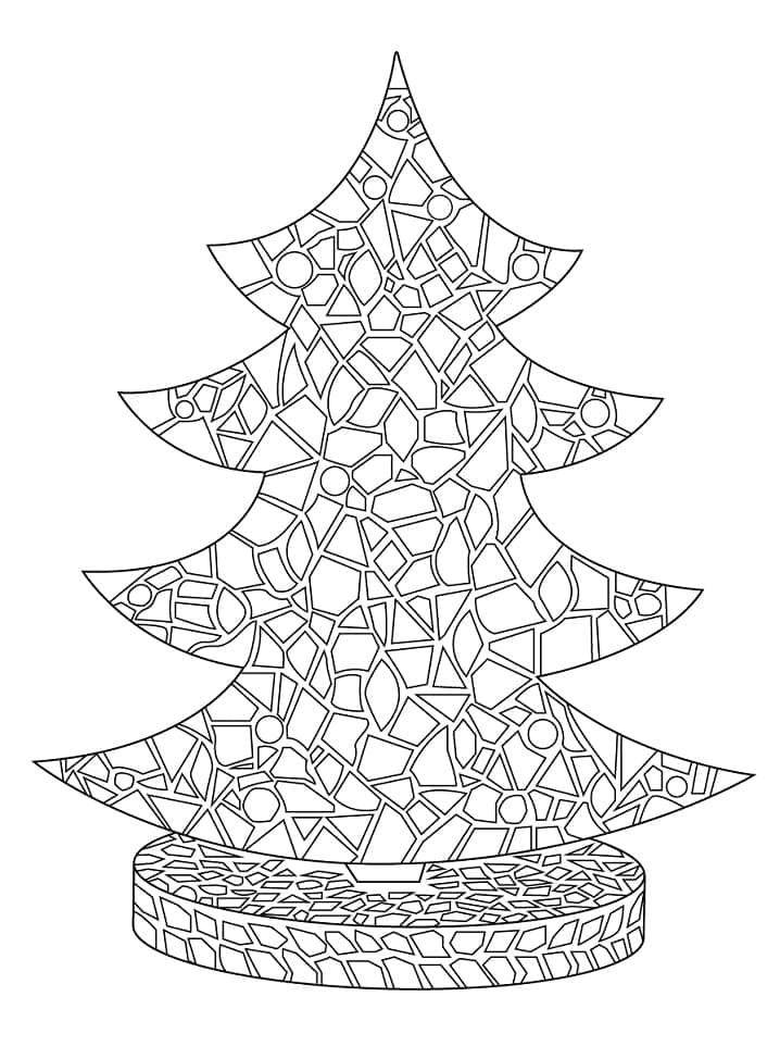 Albero di Natale Mosaico da colorare