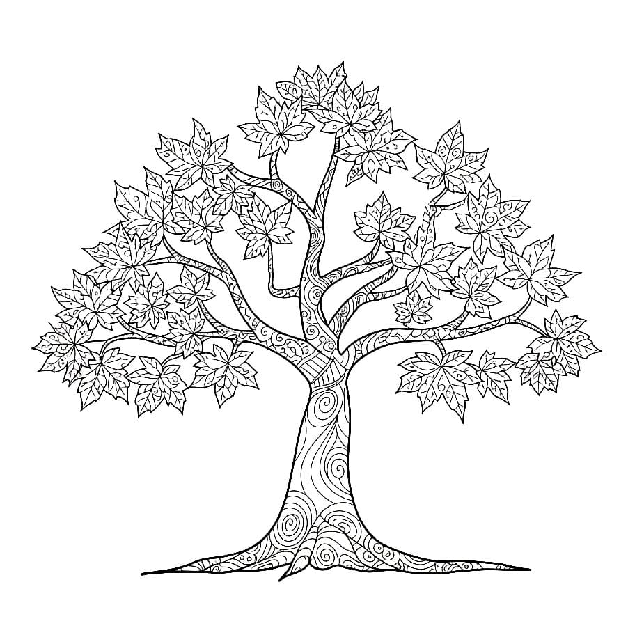 Albero zentangle da colorare