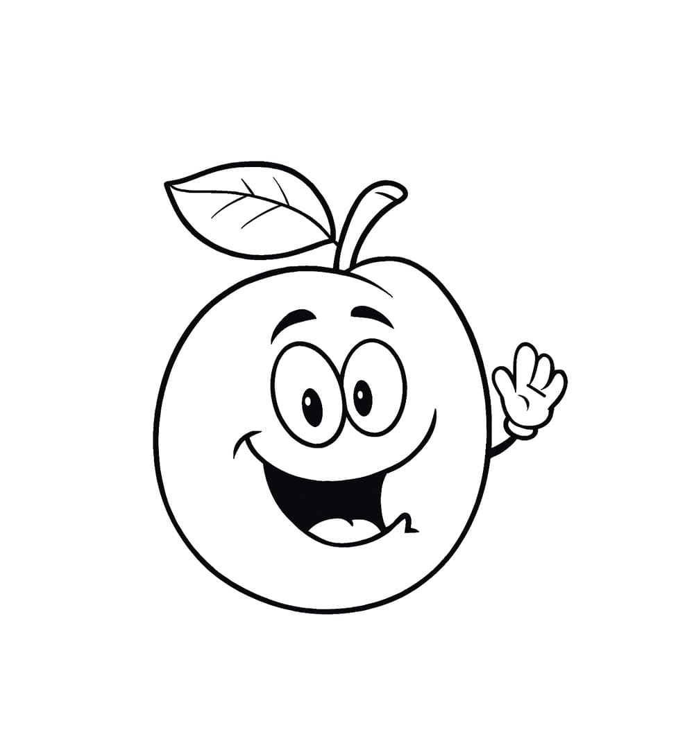 Albicocca dei cartoni animati da colorare