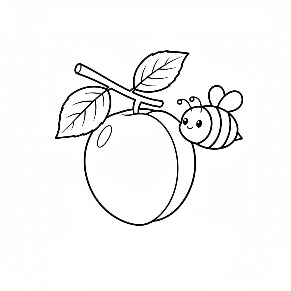 Albicocche e api da colorare