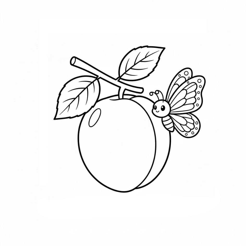 Albicocche e farfalle da colorare