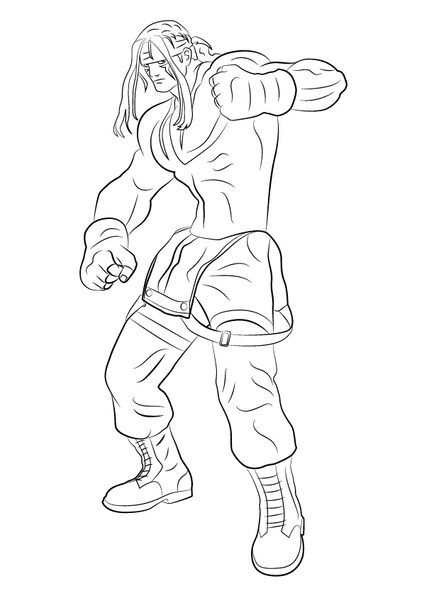 Alex di Street Fighter da colorare
