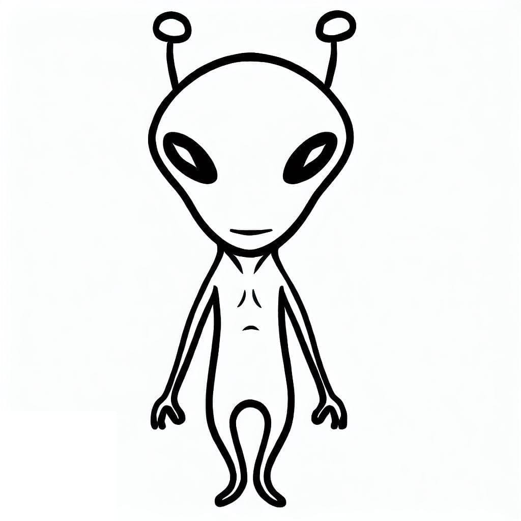 Alien semplice da colorare