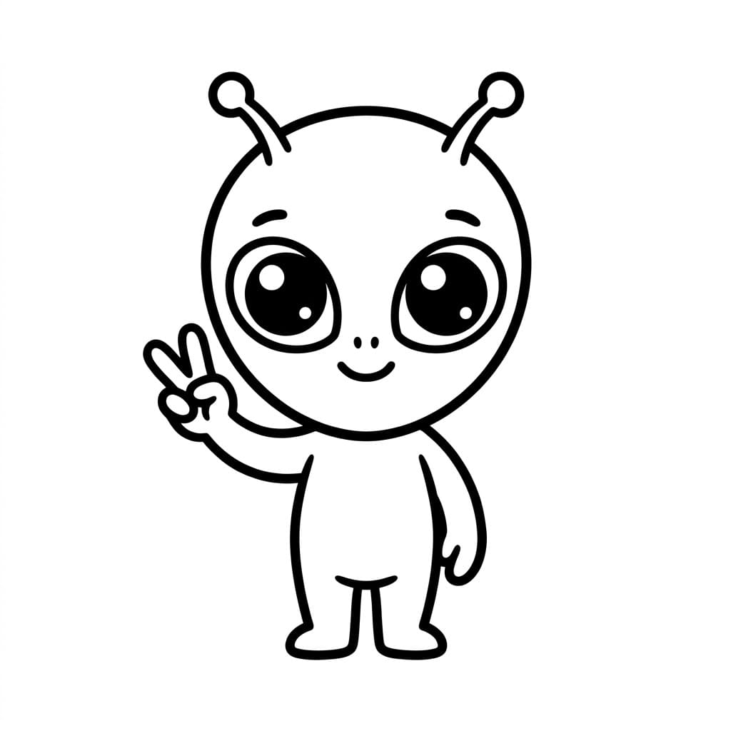 Alieno Segno di Pace da colorare